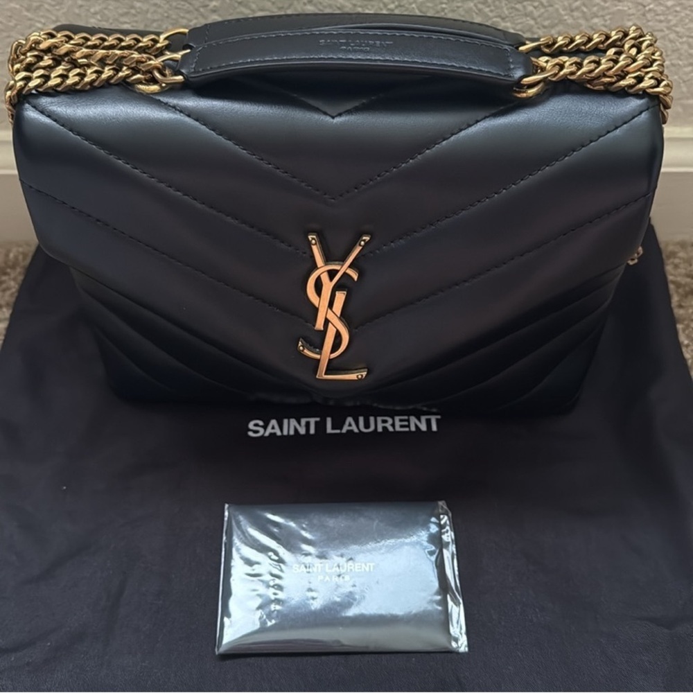 Saint Laurent Loulou Small YSL Shoulder Bag in Quilted Leather Gold Hardware - Picture 13 of 16